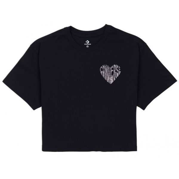 Converse WOMENS  LEFT CHEST HEART CROPPED TEE Dámské crop tričko