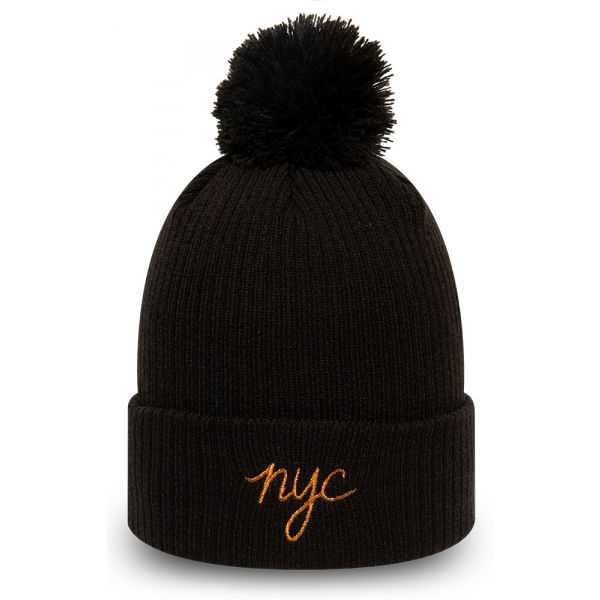 New Era WMNS NYC SCRIPT BOBBLE KNIT Dámská zimní čepice