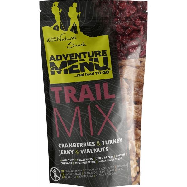 ADVENTURE MENU TRAIL MIX BRUSINKY + KRŮTÍ JERKY + VLAŠSKÉ OŘECHY 50G Outdoorová strava